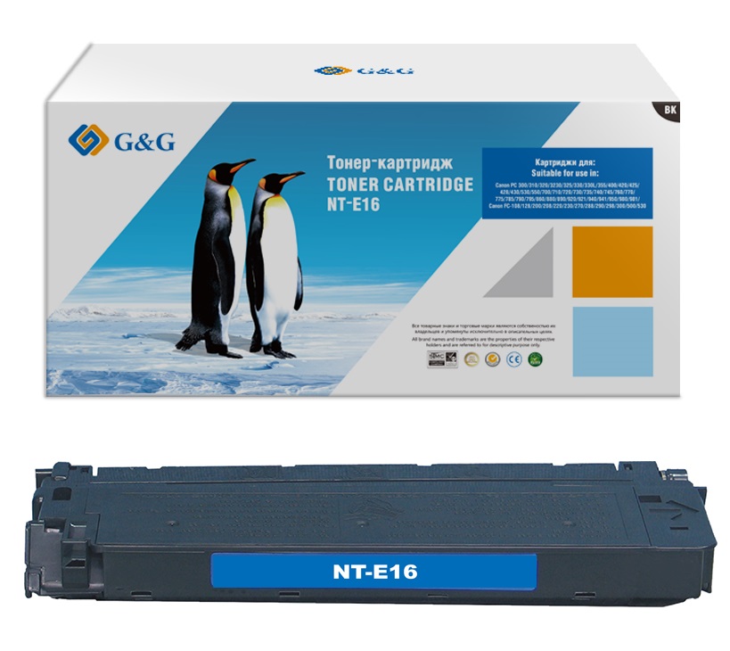 

Картридж лазерный G&G NT-E16, совместимый, для Canon FC-128/206/208/210/220/224/226/230/330/336 PC-860/890 2000стр