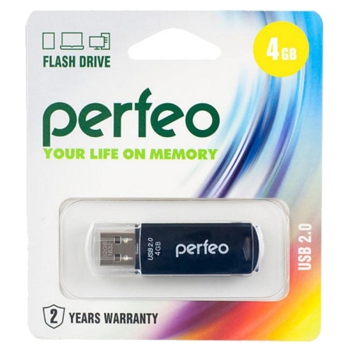 

Флешка 4Gb USB 2.0 Perfeo C06, белый (PF-C06W004), C06