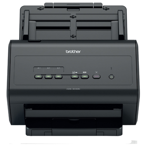 

Сканер протяжный Brother ADS-3000N, A4, CIS, 600x600dpi, ДАПД 50 листов, ч/б 50 стр/мин,цв. 50, 30bit, 24bit, сетевой, USB 2.0, (ADS3000NUX1), ADS-3000N
