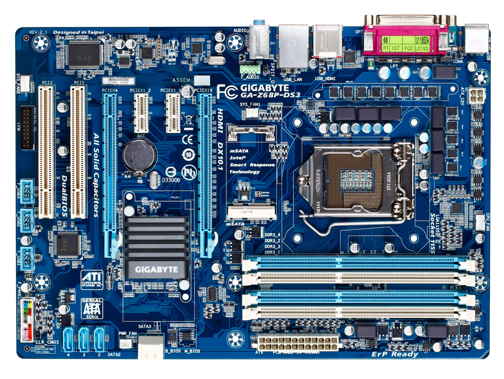 Материнская плата GIGABYTE GA-Z68P-DS3, Socket1155, Intel Z68, ATX