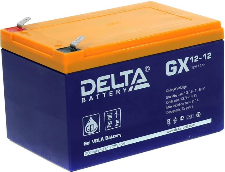 

Аккумуляторная батарея для ИБП Delta GX GX12-12, 12V, 12Ah, Синий, GX12-12