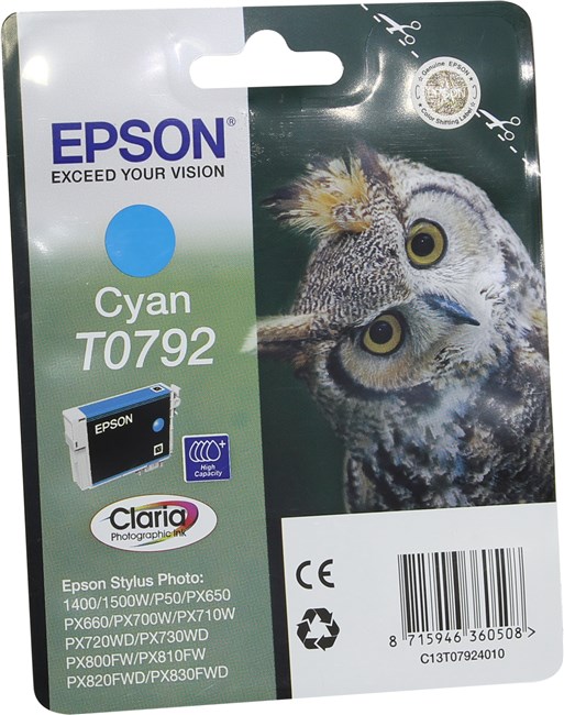 Картридж Epson T0792 (C13T07924010), голубой