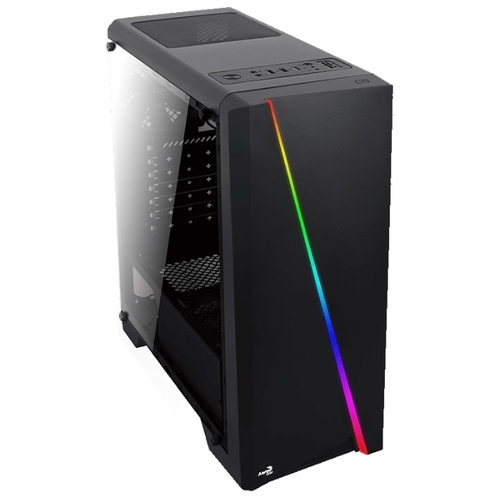 Корпус AeroCool Cylon Black, ATX, Midi-Tower, RGB подсветка, черный, без БП (4713105968842)