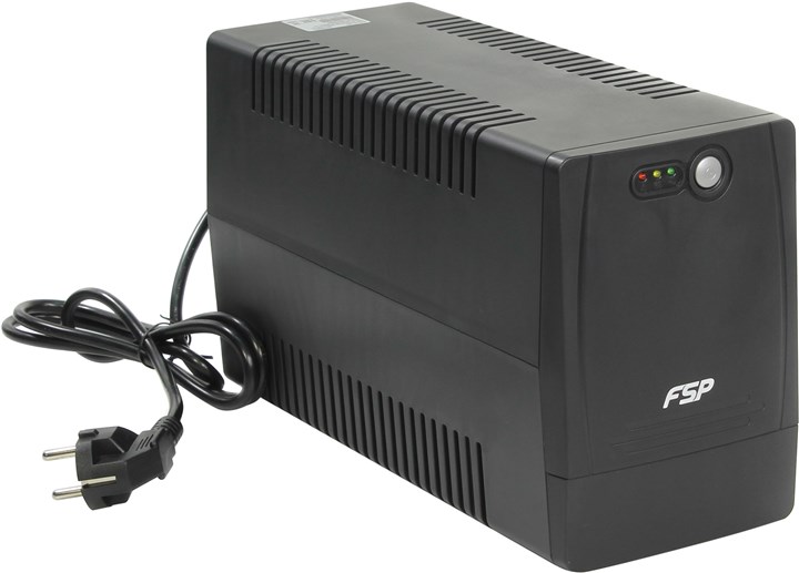 ИБП FSP DP1000, 1000 В·А, 600 Вт, EURO, розеток - 2, черный (PPF6000801)