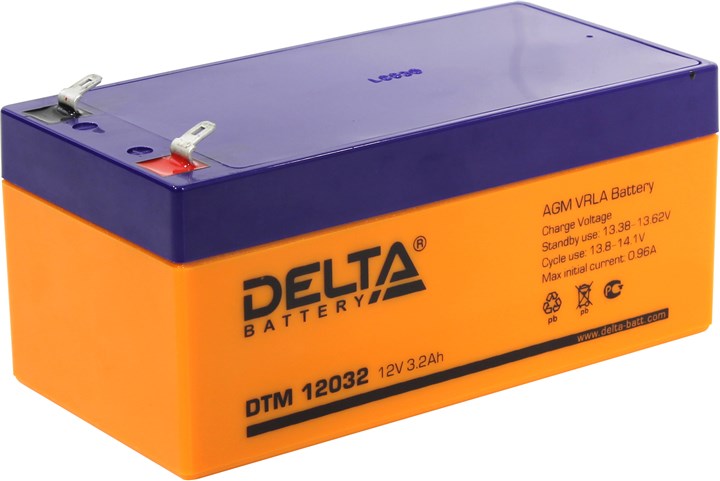 

Аккумуляторная батарея для ИБП Delta DTM DTM 12032, 12V, 3.2Ah, Оранжевый, DTM 12032