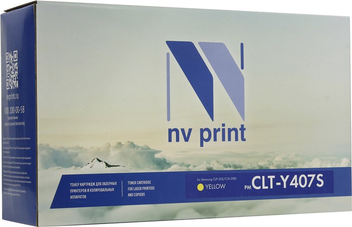 

Картридж лазерный NV Print NV-CLTY407SY (CLT-Y407S), желтый, 1000 страниц, совместимый для Samsung CLP-320/325 series, CLX-3185 series