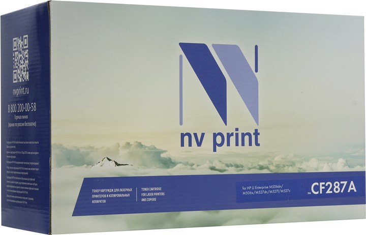 

Картридж лазерный NV Print NV-CF287A (CF287A), черный, 9000 страниц, совместимый, для LJE M506dn / M506x / M527dn / M527f / M527c, LJP M501n