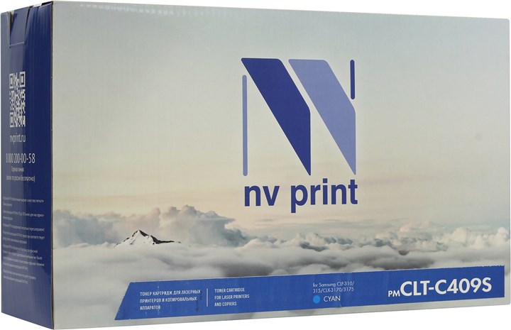 

Картридж лазерный NV Print NV-CLTC409SC (CLT-C409S), голубой, 1000 страниц, совместимый для Samsung CLP-310/315, CLX-317/3175