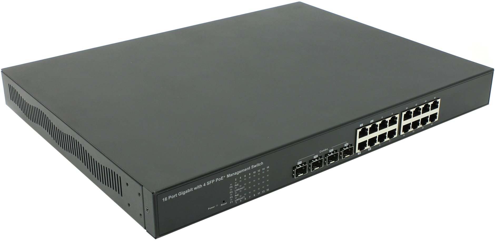 

Коммутатор Multico EW-P70164iW-AT, управляемый, кол-во портов: 16x1 Гбит/с, кол-во SFP/uplink: 4x1 Гбит/с, установка в стойку, PoE: 4шт.x30W (макс. 480W), EW-P70164iW-AT
