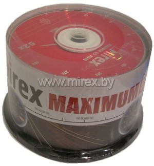 Диск CD-R 700Mb 52x Mirex, Maximum, Cake Box (50шт)