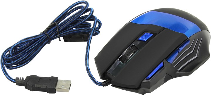 Мышь Oklick 775G, USB, черный/синий
