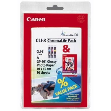 

Картридж Canon CLI-8 ChromaLife (Color) Glossy Photo Paper GP-501, CLI-8