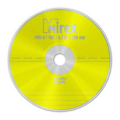 Диск DVD-R 4,7Gb 16x Mirex, Cake Box (10шт) - фото 1