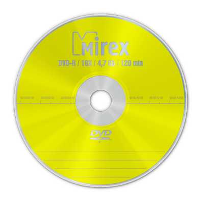 

Диск DVD-R 4,7Gb 16x Mirex, Cake Box (10шт)