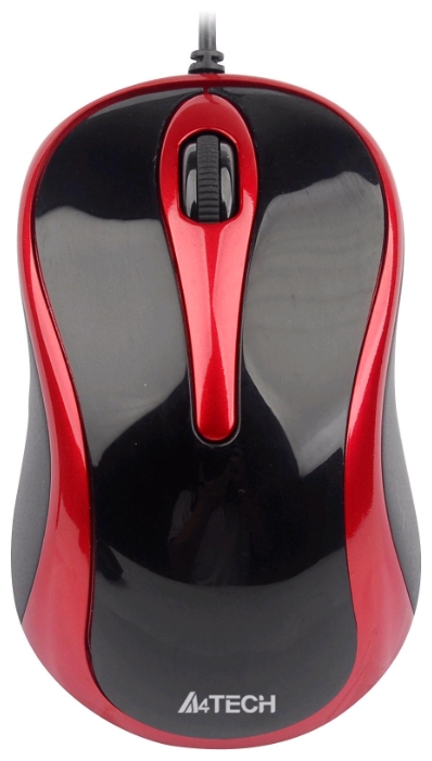 Мышь A4Tech N-360-2, USB, черный/красный