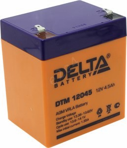 Аккумуляторная батарея Delta DTM12045, 12V 4.5Ah, цвет оранжевый DTM 12045 - фото 1