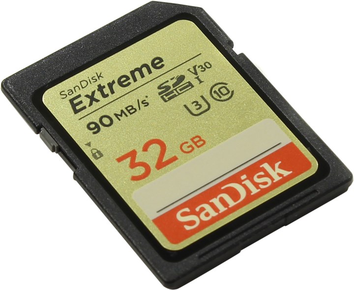 

Карта памяти 32Gb SDHC Sandisk Extreme Class 10 UHS-I U3, SDSDXVE-032G-GNCIN