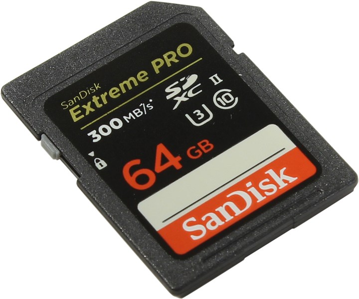 Карта памяти 64Gb SDXC Sandisk Extreme Pro Class 10 UHS-II U3