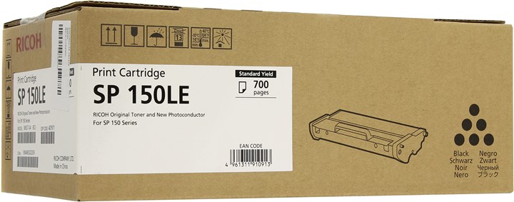 

Картридж лазерный Ricoh SP 150LE/407971, черный, 700 страниц, оригинальный для Ricoh SP150 / SP150SU, SP 150LE