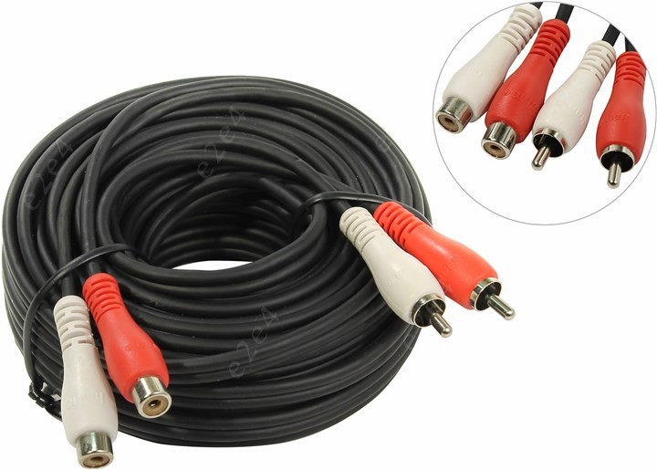

Кабель соединительный Hama 2xRCA-2xRCA(F), 10м, черный (122279)