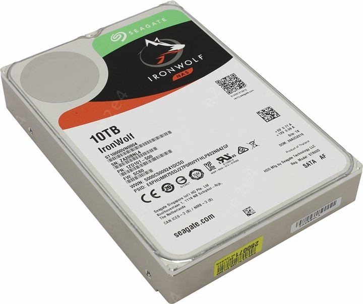 

Жесткий диск (HDD) Seagate 10Tb IronWolf, 3.5", 7200rpm, 256Mb, SATA3 (ST10000VN0004)
