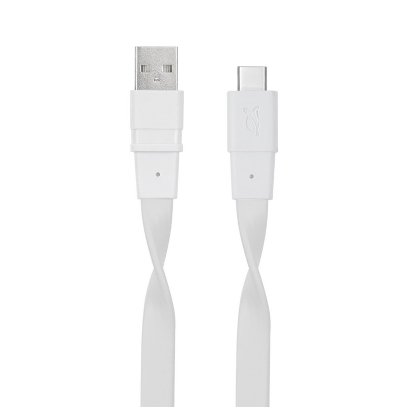 Кабель USB3.0(Am)-USB 3.0 Type-C, RivaCase, 1.2m, белый, плоский (VA6003 WT12)