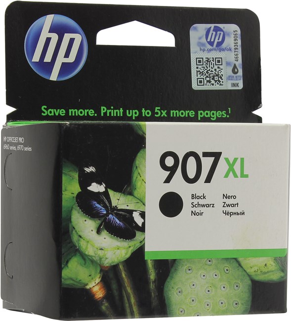 

Картридж струйный HP 907XL (T6M19AE), черный, оригинальный, ресурс 1500 страниц, для OfficeJet Pro 6960/6970, 907XL