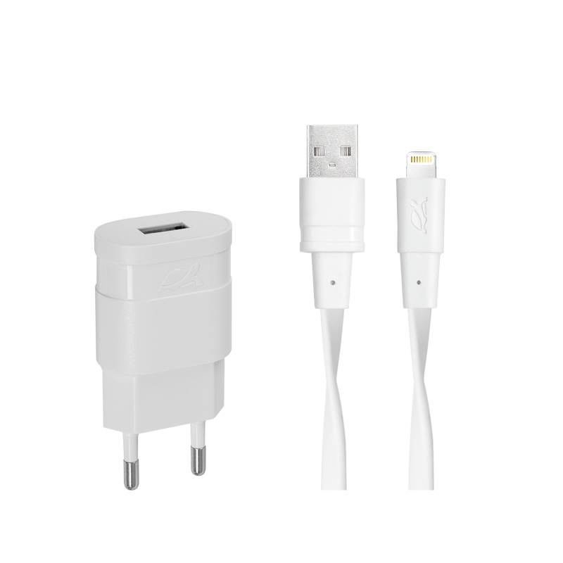 

Сетевое зарядное устройство RivaCase Rivapower VA4115 WD2, 1USB, 1A, белый (4260403572580), кабель Lightning, Rivapower VA4115 WD2