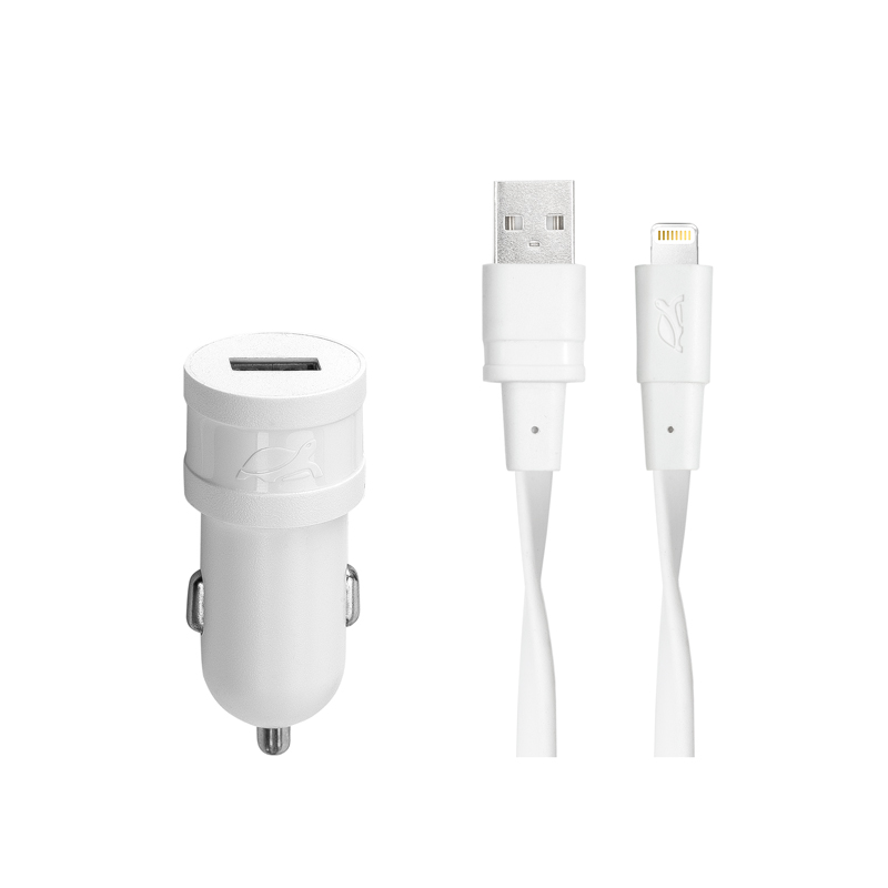 

Автомобильное зарядное устройство RivaCase Rivapower VA4215 WD2, USB, 1А, кабель Lightning 8-pin, белый (4260403572627), Rivapower VA4215 WD2