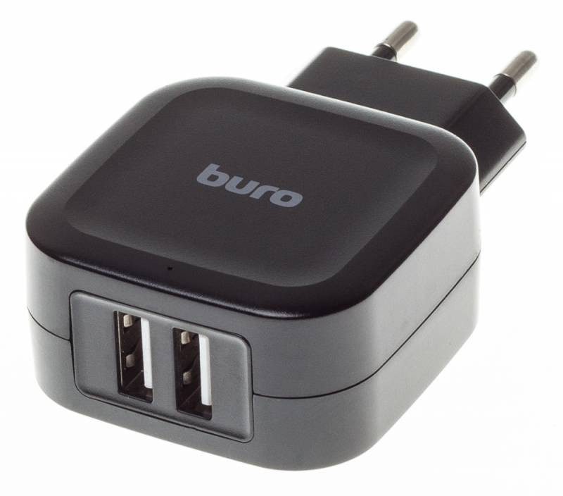 Сетевое зарядное устройство Buro TJ-278B Smart, 2USB, 3.4A, черный