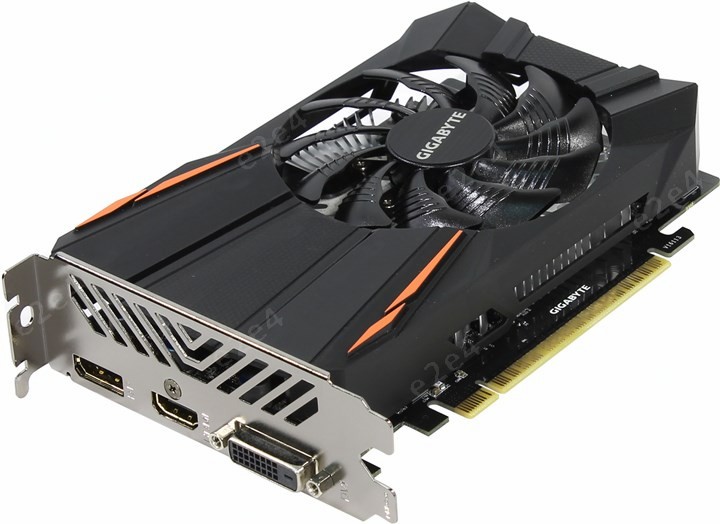 Видеокарта GIGABYTE NVIDIA GeForce GTX 1050ti, 4Gb DDR5, 128bit, Retail (GV-N105TD5-4GD) - фото 1