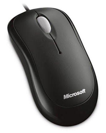 Мышь проводная Microsoft Basic, 1000dpi, оптическая светодиодная, USB, черный (4YH-00007)
