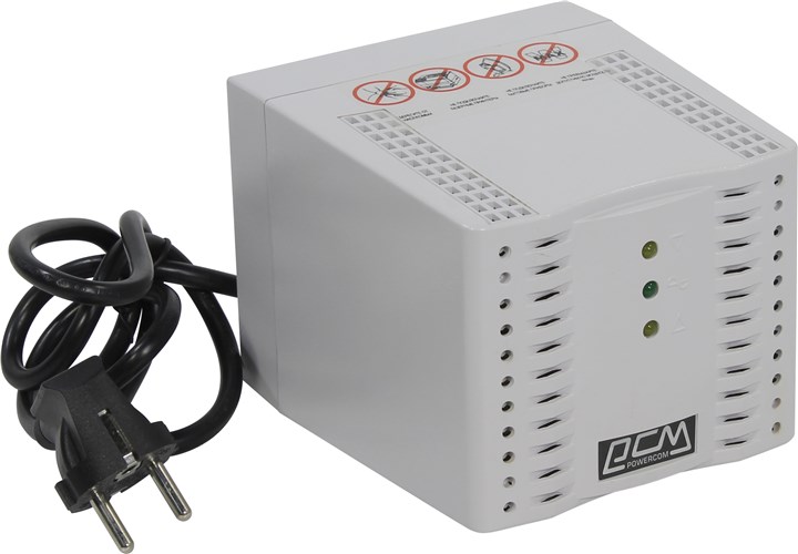 

Стабилизатор напряжения Powercom TCA-3000, 3000 VA, 1.5 кВт, EURO, белый, TCA-3000