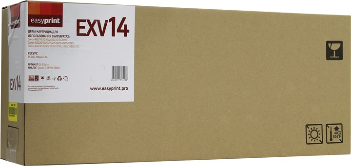 

Драм-картридж EasyPrint DC-EXV14 для Canon iR2016/2018/2020/2022/2025/2030/2318/2320/2420 55000 стр, DC-EXV14