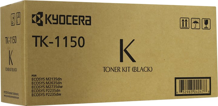 

Картридж лазерный Kyocera TK-1150/1T02RT0NL0/1T02RV0NL0, черный, 3000 страниц, оригинальный для Kyocera M2135dn/M2635dn/M2735dw, P2235dn/P2235dw, TK-1150