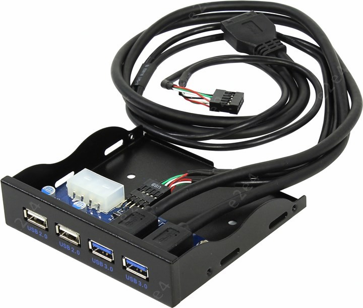 

Панель подключения Espada EFr4Usb2&3, 2USB 2.0 + 2USB 3.0 в отсек 3.5", черный