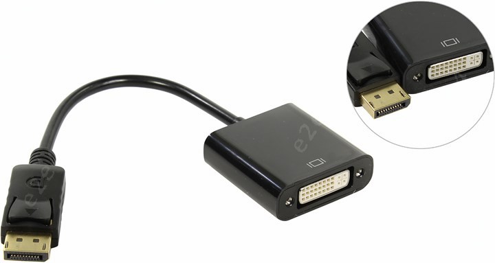 

Кабель-переходник (адаптер) DisplayPort(20M)-DVI(F), 20 см, черный ORIENT