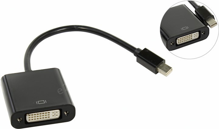 

Кабель-переходник (адаптер) Mini DisplayPort(M)-DVI(F), 20 см, черный ORIENT
