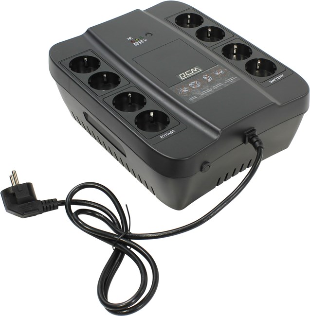 ИБП Powercom SPD-450N, 450 VA, 270 Вт, черный