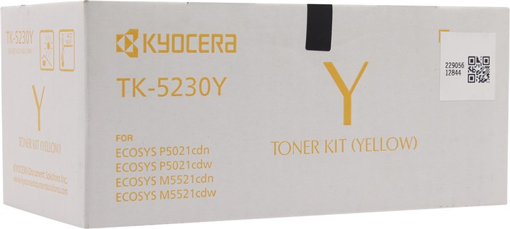 

Картридж лазерный Kyocera TK-5230Y/1T02R9ANL0, желтый, 2200 страниц, оригинальный для Kyocera P5021cdn/cdw, M5521cdn/cdw, TK-5230Y