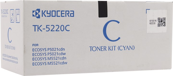 Картридж лазерный Kyocera TK-5220C/1T02R9CNL1, голубой, 1200 страниц, оригинальный, для Kyocera P5021cdn/cdw, M5521cdn/cdw - фото 1