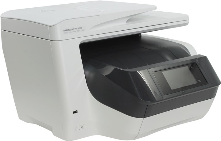 МФУ струйный HP OfficeJet Pro 8730, A4, цветной, 36стр/мин (A4 ч/б), 36стр/мин (A4 цв.), 1200x1200dpi, дуплекс, АПД-50 листов, факс, сетевой, Wi-Fi, USB (D9L20A) - фото 1