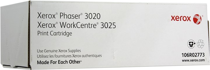 

Картридж лазерный Xerox 106R02773, черный, 1500 страниц, оригинальный для Xerox Phaser 3020, WorkCentre 3025, 106R02773