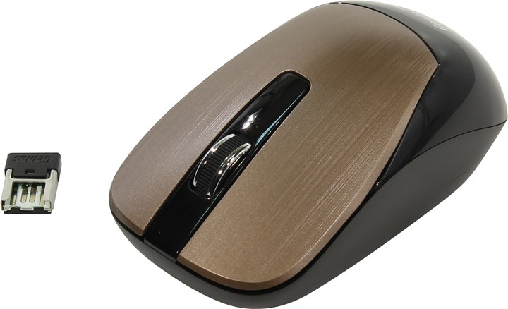 Мышь беспроводная Genius NX-7015, 1600dpi, оптическая светодиодная, Wireless, USB, коричневый металлик (31030119104)