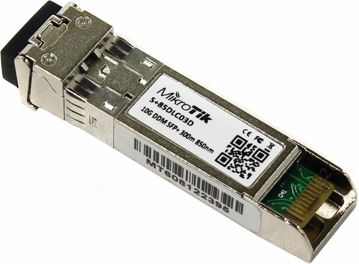 

Модуль SFP+ Mikrotik, 300 м, LC, Tx:850 нм, Rx:850 нм, 10 Гбит/с, MM, двойной, DDM (S+85DLC03D), Серебристый