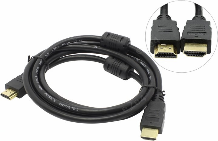 

Кабель HDMI(19M)-HDMI(19M) 1.4, Telecom, 2m, черный, 2 фильтра (CG511D-2M)