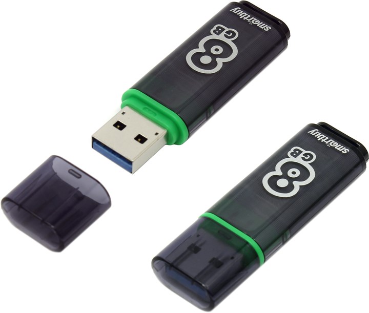 

Флешка 8Gb USB 3.0 SmartBuy Glossy, темно-серый (SB8GBGS-DG)