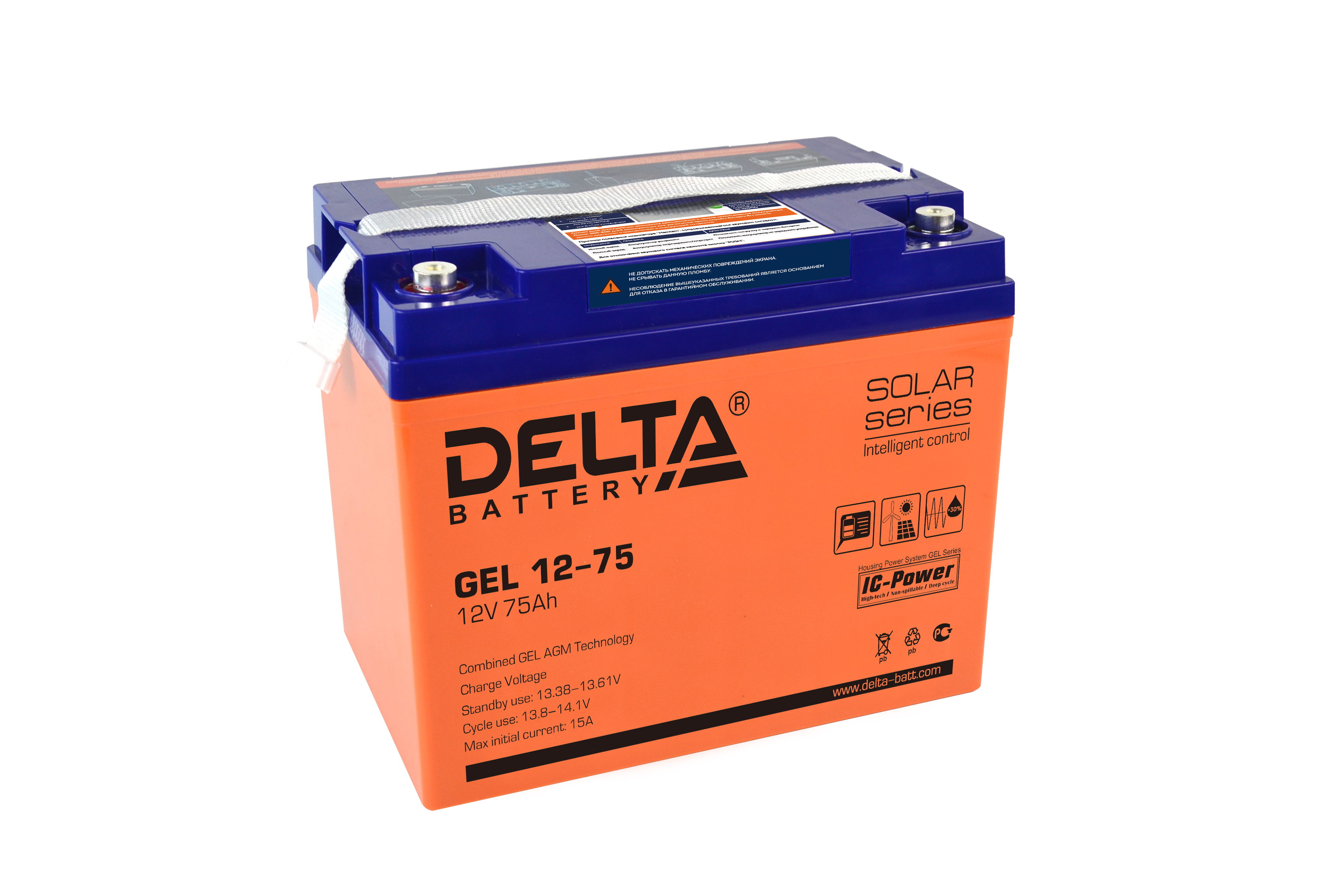 

Аккумуляторная батарея для ИБП Delta GEL 12-75, 12V, 75Ah, GEL 12-75