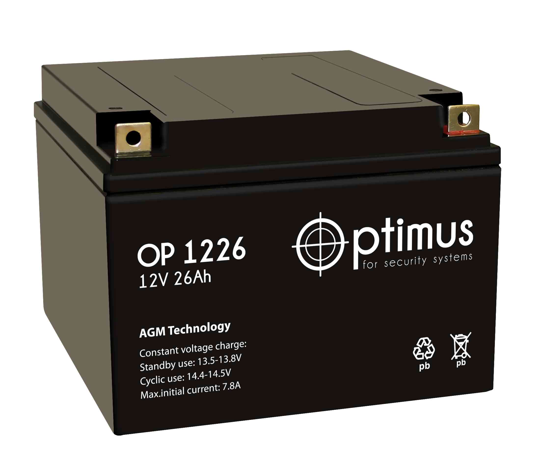 

Аккумуляторная батарея для ОПС Optimus OP1226, 12V, 26Ah, OP1226