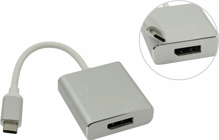 

Кабель USB 3.1 Type-C(M)-DisplayPort(f), VCOM, 15см, серебристый (CU422M)